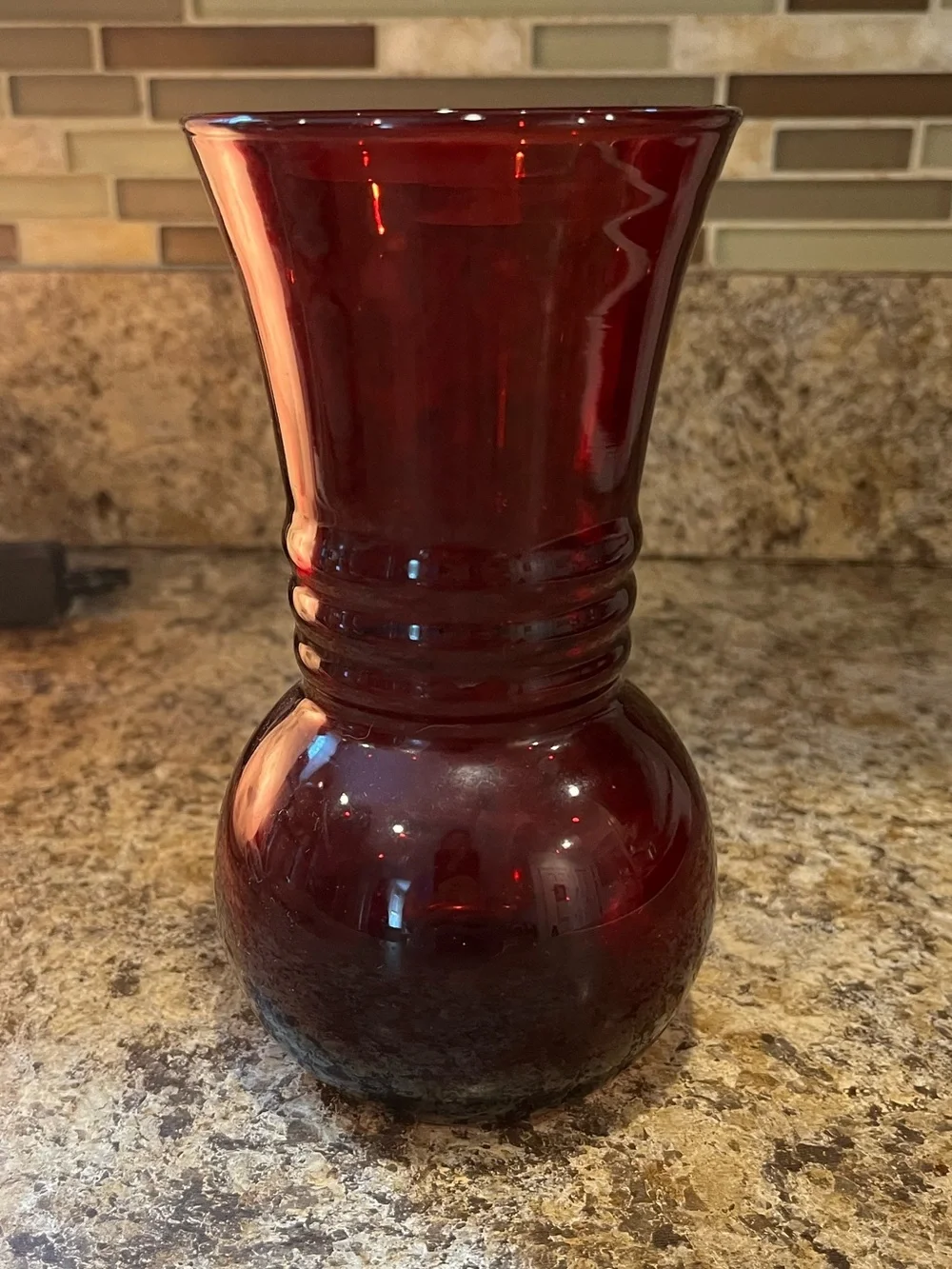 Vintage Anchor Hocking Ruby Red Glass Vase